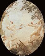 TIEPOLO, Giovanni Domenico Pulcinelle on the Tightrope oil painting